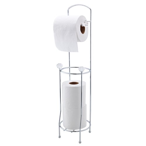 Bath Bliss Crystal Design Free Standing Toilet Paper Holder & Reviews